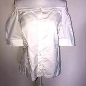 White off the shoulder short sleeve blouse